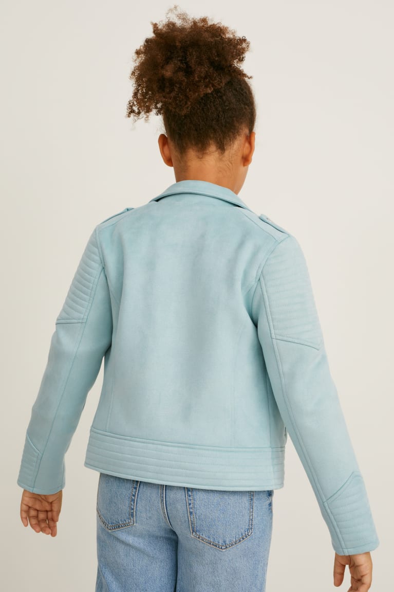 Mint Green C&A Biker Faux Suede Girls' Jackets | CSPTL-4056