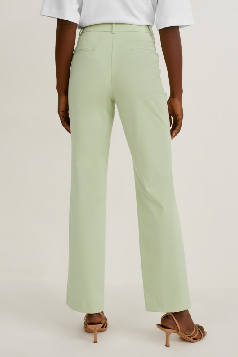 Mint Green C&A Business Straight Fit Women's Trousers | TOBDR-8165