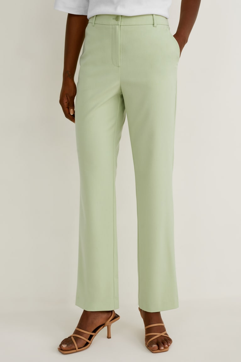 Mint Green C&A Business Straight Fit Women's Trousers | TOBDR-8165