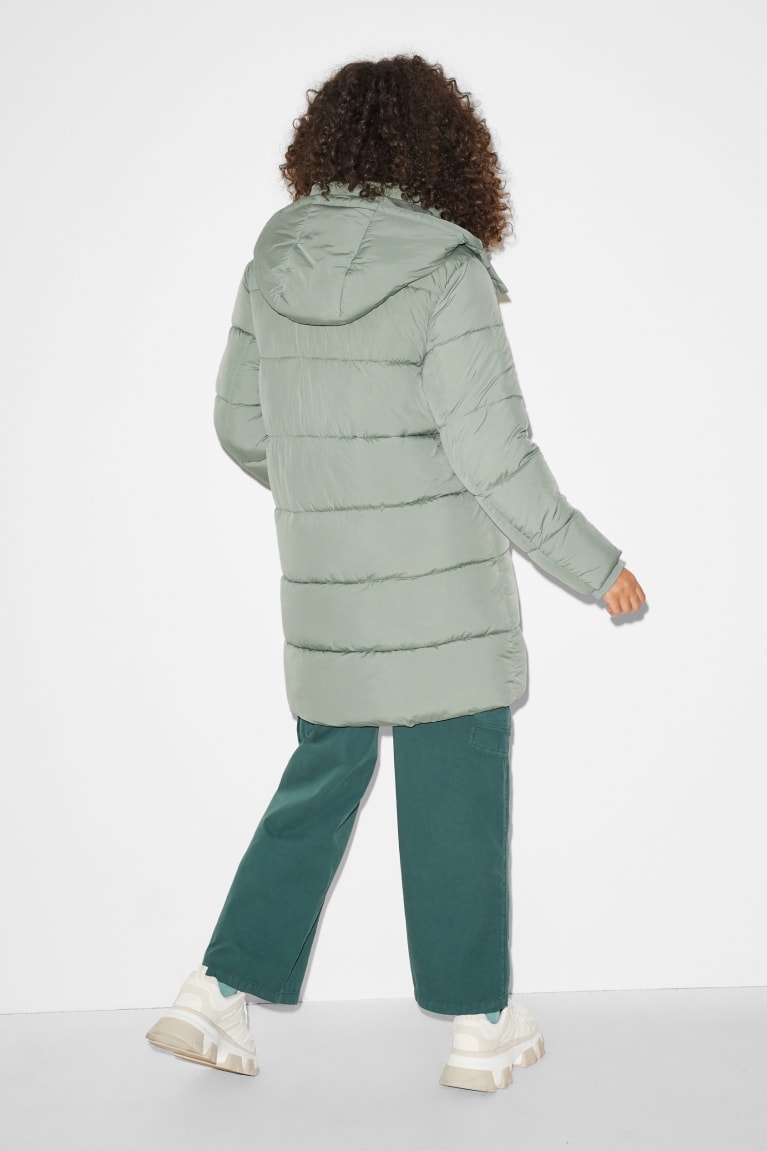 Mint Green C&A Clockhouse Quilted With Hood Recycled Women's Jackets | FBITY-8401