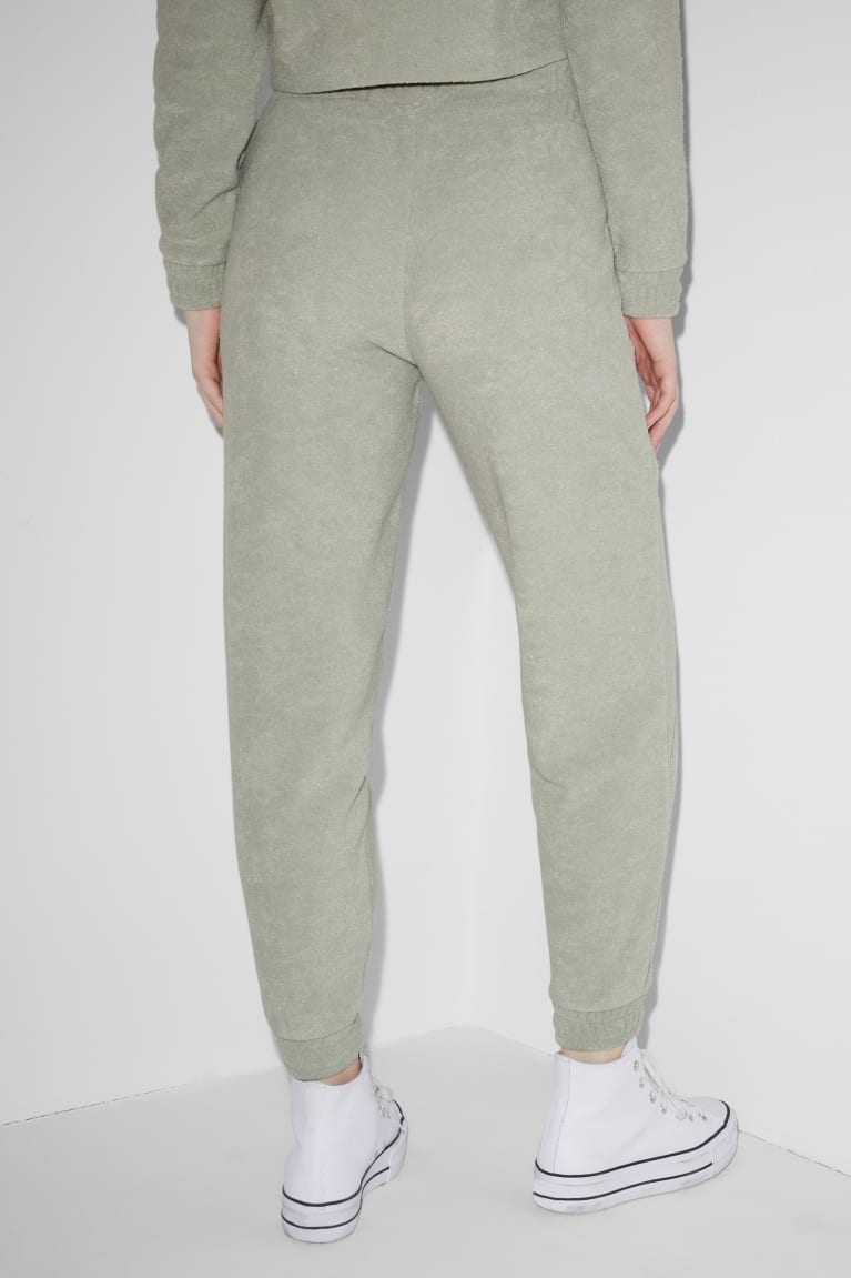 Mint Green C&A Clockhouse Terry Cloth Joggers Women's Trousers | HRBFV-2536