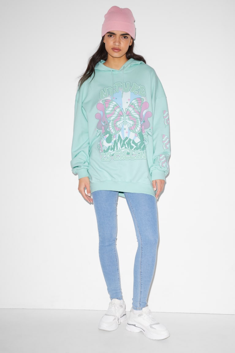 Mint Green C&A Clockhouse Women's Hoodie | KAVJF-1058