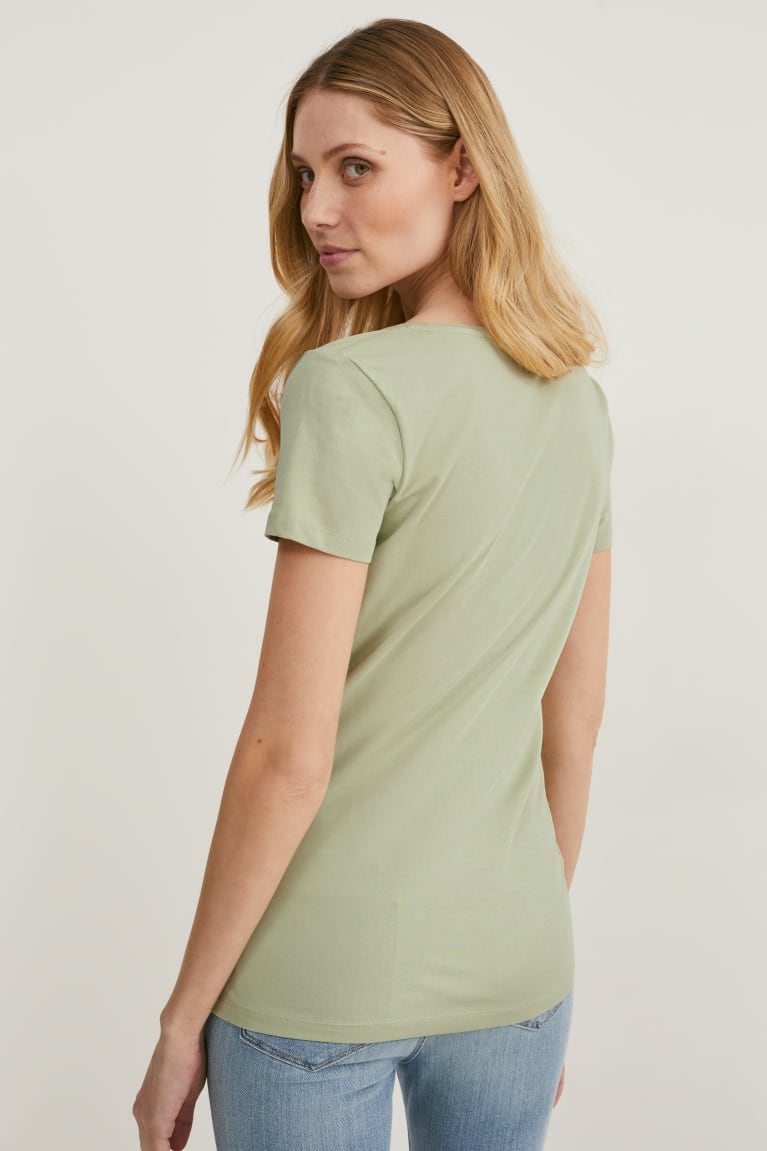 Mint Green C&A Multipack Of 2 BasicOrganic Cotton Women's T-shirts | WTHCD-3217