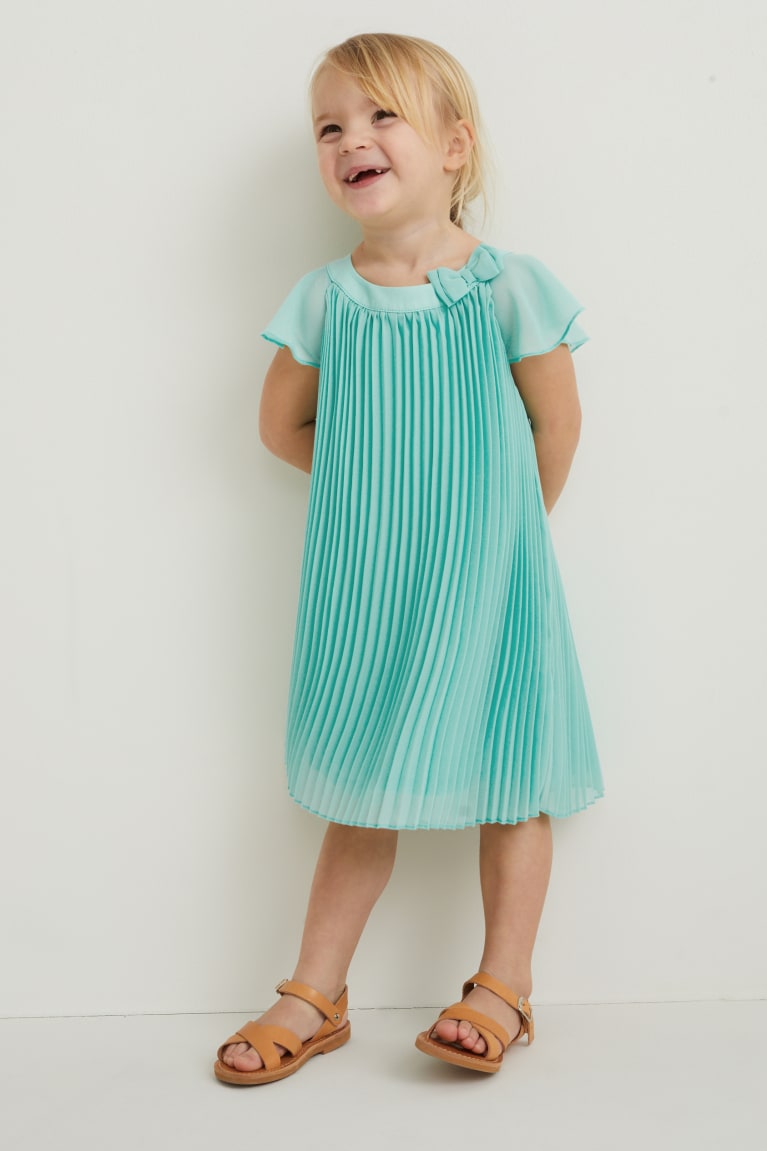 Mint Green C&A Pleated Girls' Dress | IYJZU-7208