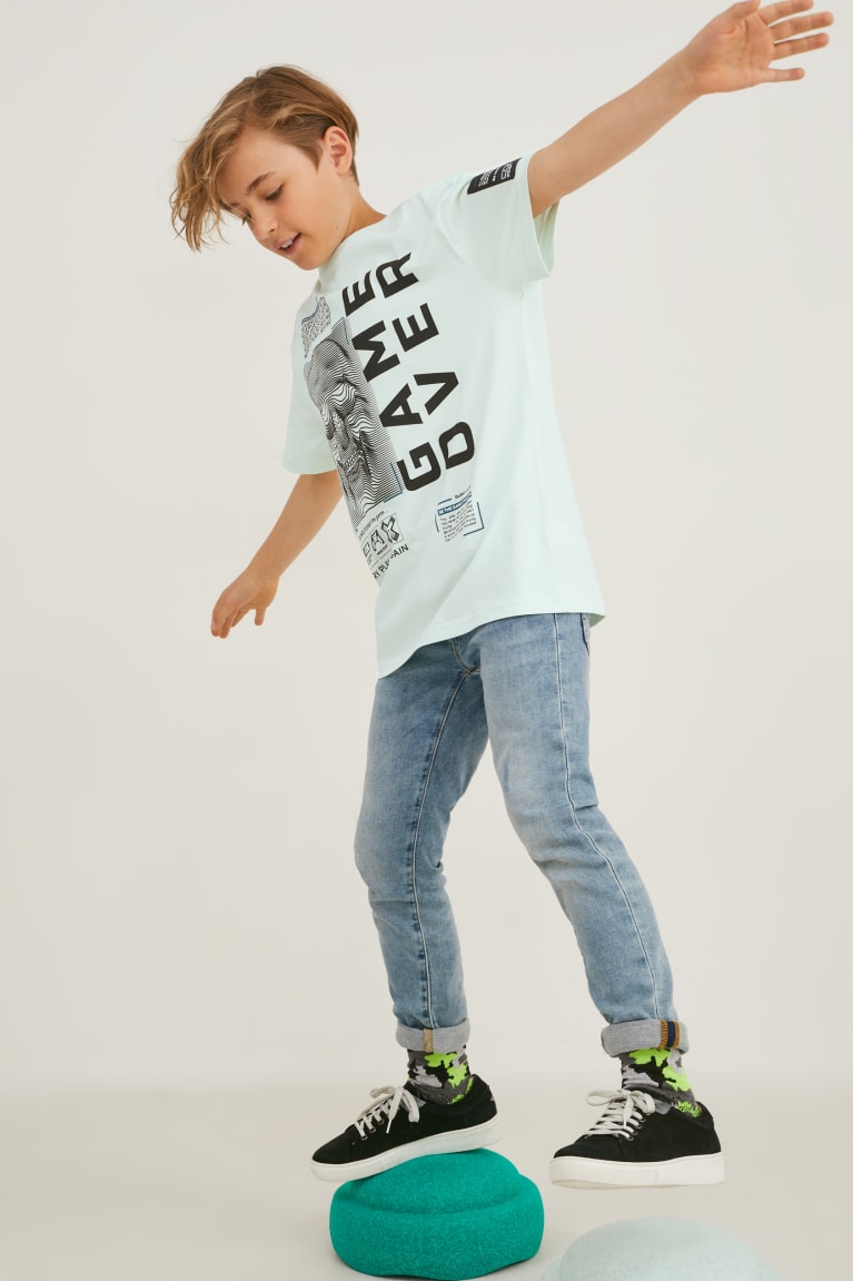 Mint Green C&A Sleeve Boys' T-shirts | VLJFN-6195