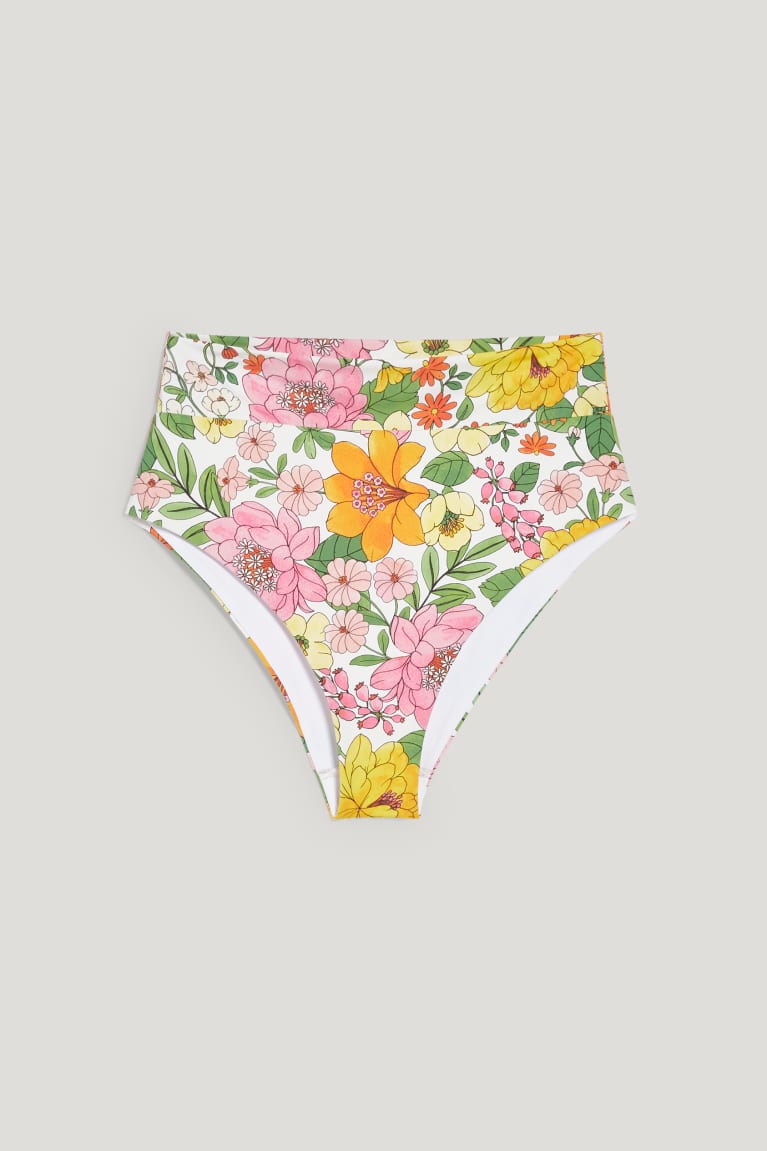 Multicoloured C&A Bikini Bottoms High Rise Lycra® Xtra Life™ Floral Women's Swimwear | SZLHP-6219