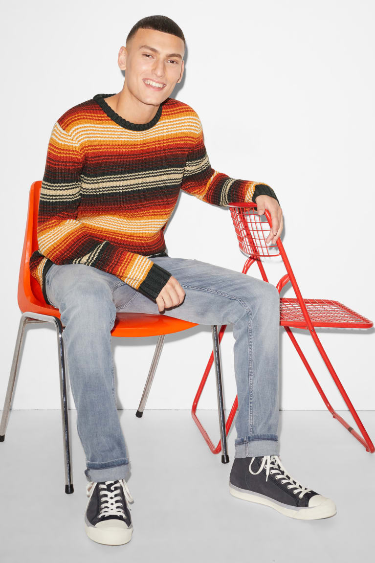 Multicoloured C&A Clockhouse Striped Men's Jumper | CQVYP-9406