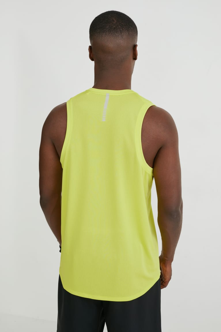 Neon Yellow C&A Active Men's T-shirts | PJOEI-8162