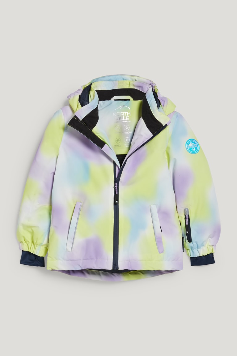 Neon Yellow C&A Ski With Hood Recycled Patterned Girls\' Jackets | POURY-3785