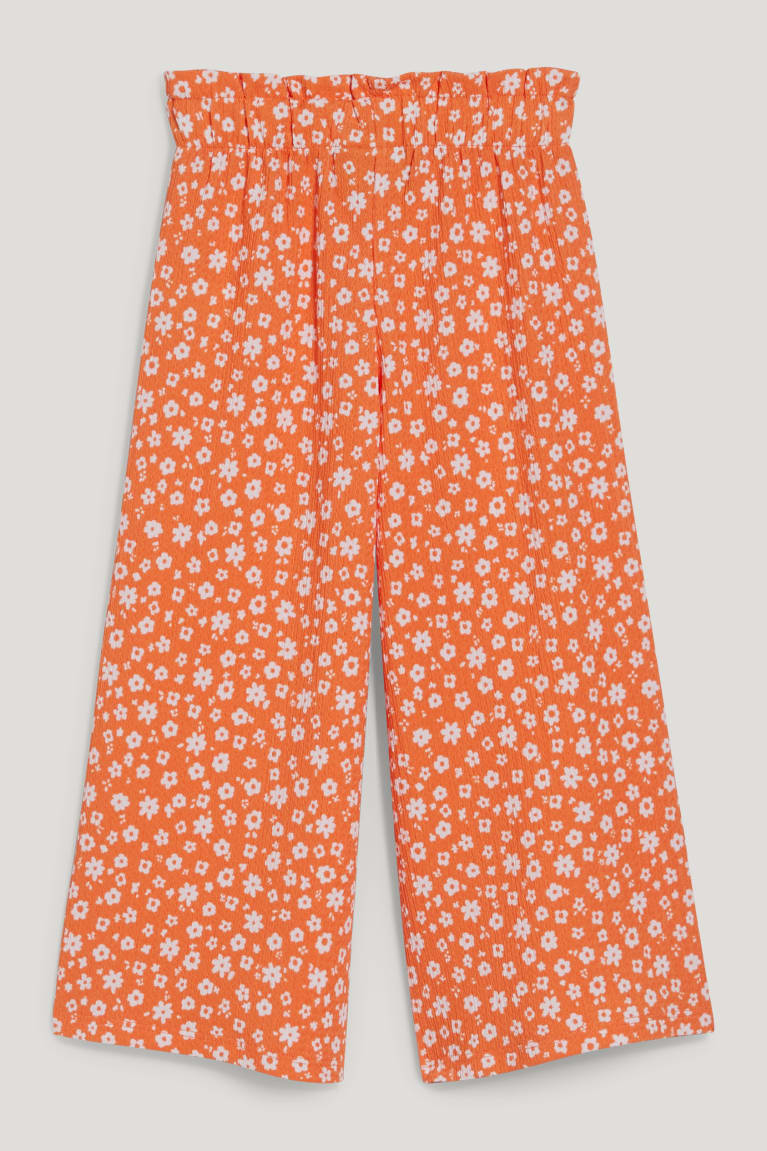 Orange C&A Cloth Floral Girls' Trousers | FVHSD-5189