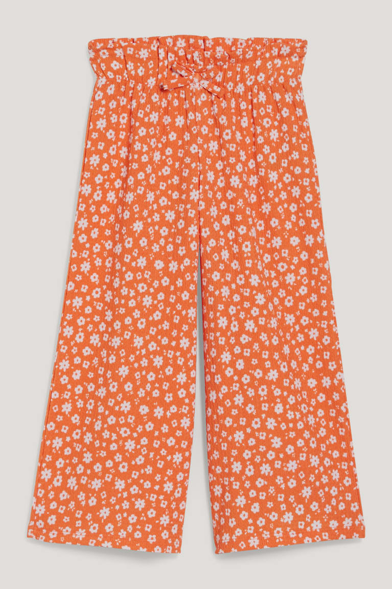 Orange C&A Cloth Floral Girls\' Trousers | FVHSD-5189