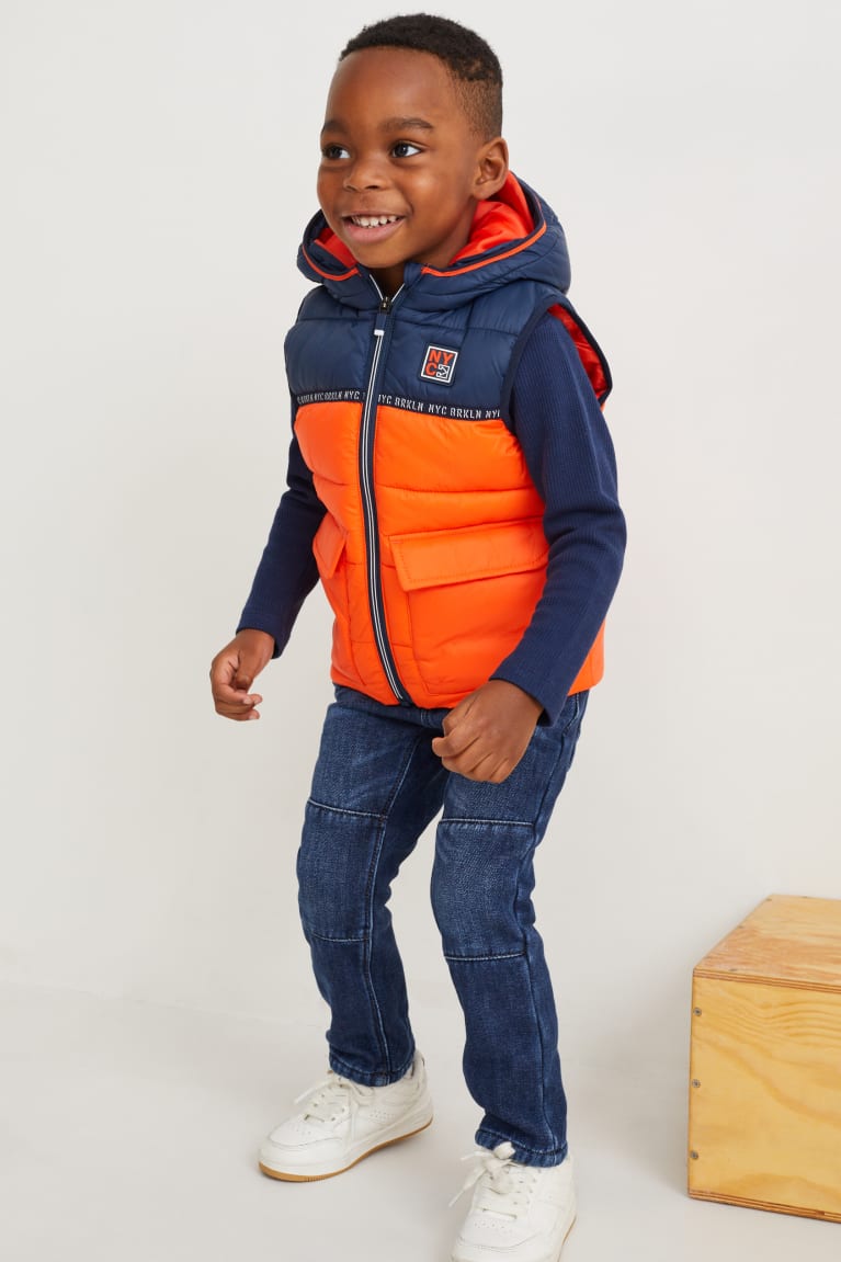 Orange C&A Quilted Gilet With Hood Recycled Girls' Jackets | RBIQS-4287