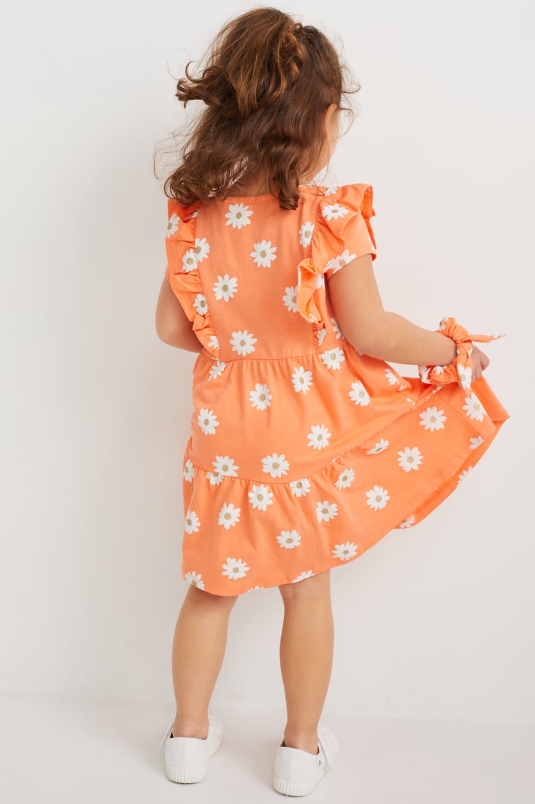 Orange C&A Set And Scrunchie With Recycled Cotton Girls' Dress | CTIPD-9750