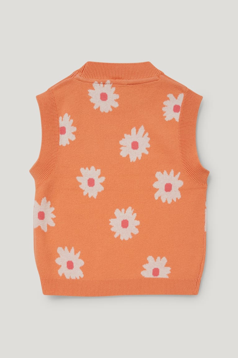 Orange C&A Slipover Floral Girls' Hoodie | LMVNT-4160