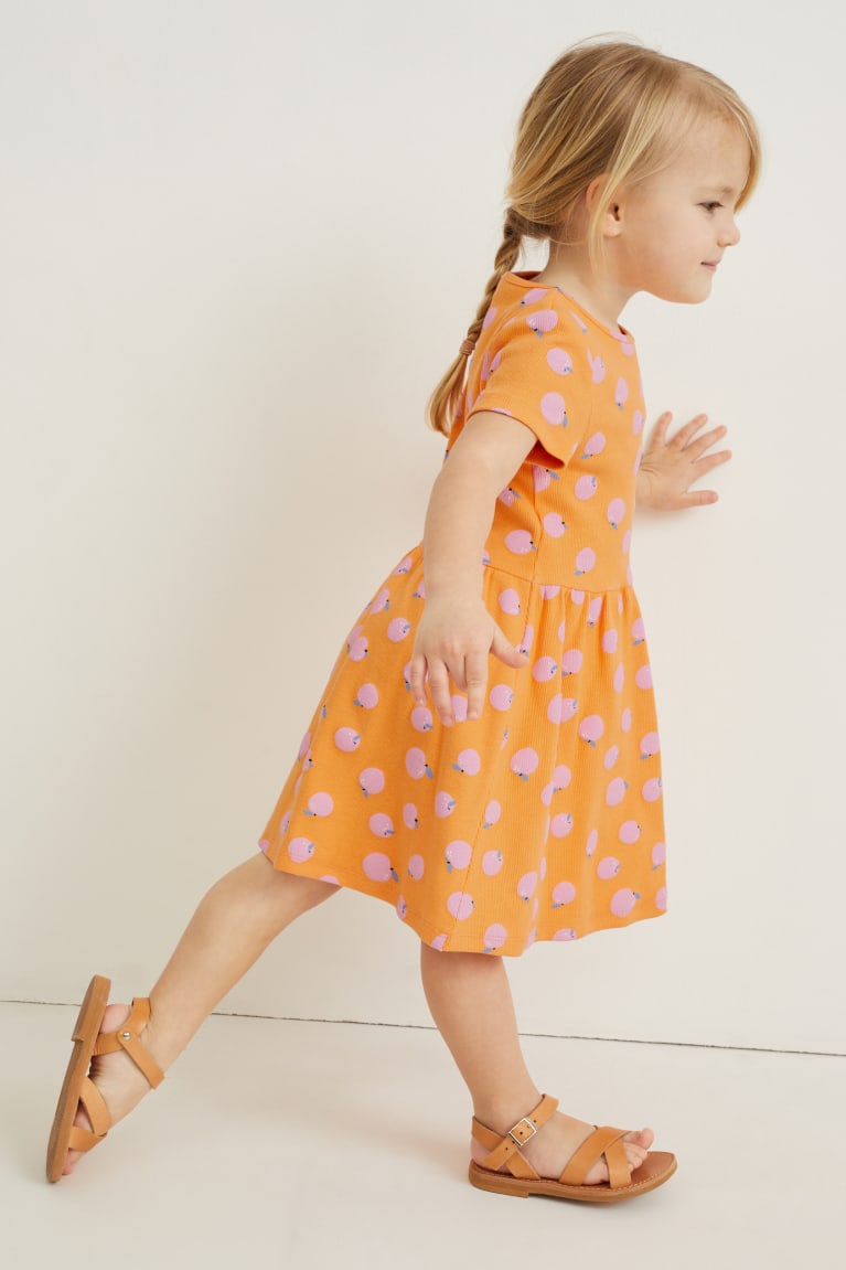 Orange C&A With Recycled Cotton Patterned Girls' Dress | JRMBA-5812