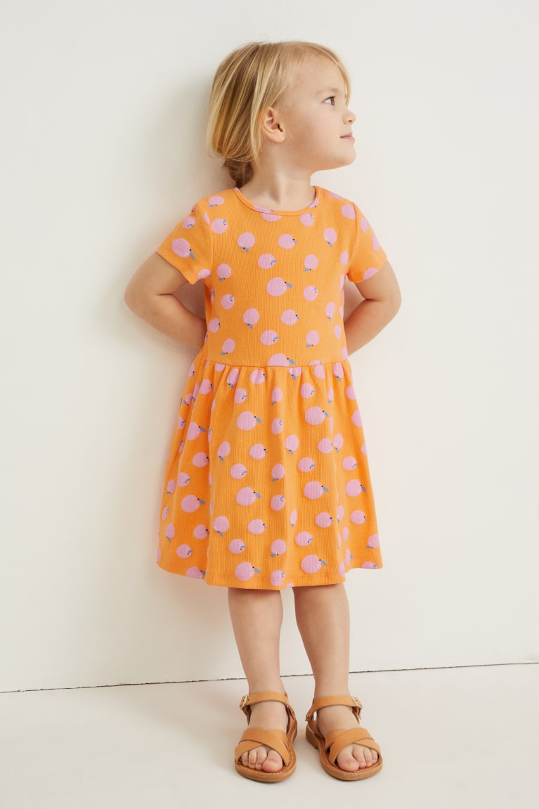 Orange C&A With Recycled Cotton Patterned Girls\' Dress | JRMBA-5812