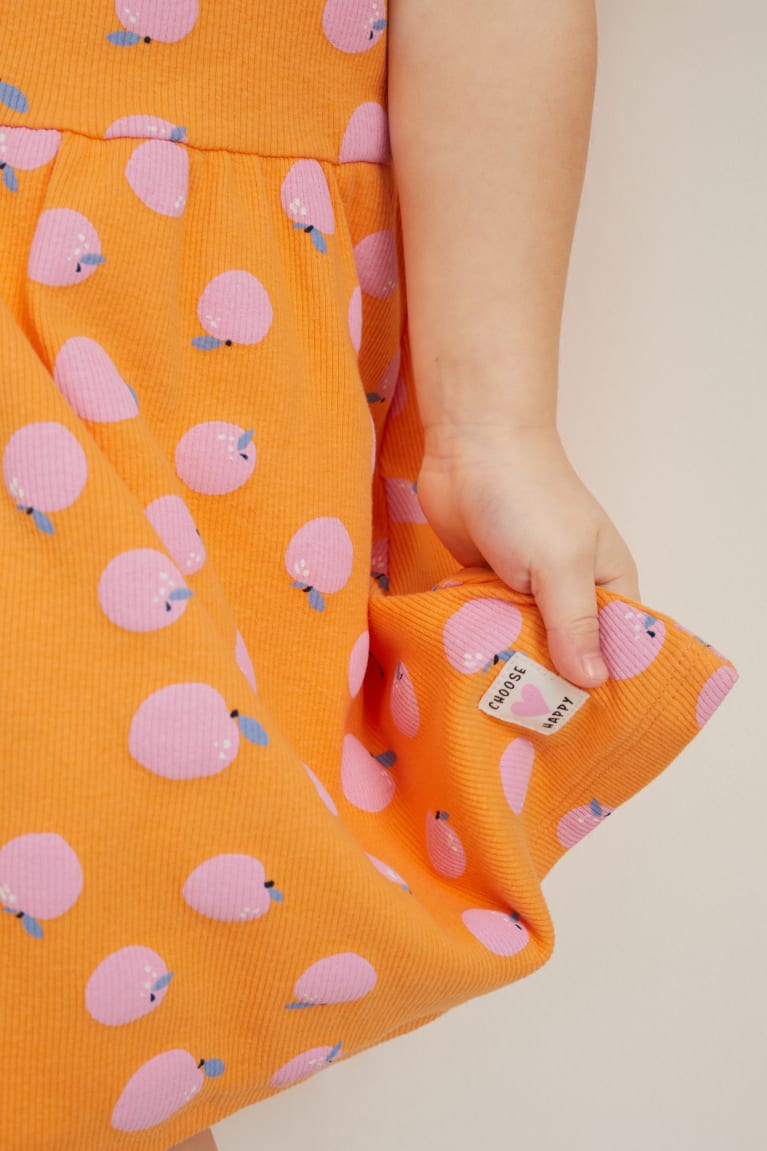 Orange C&A With Recycled Cotton Patterned Girls' Dress | VTHWY-1296