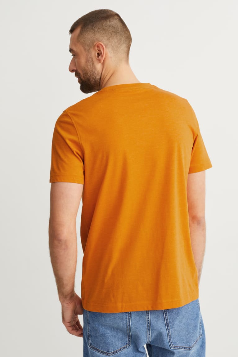 Orange C&A With Recycled Polyester Men's T-shirts | GIEYO-7518