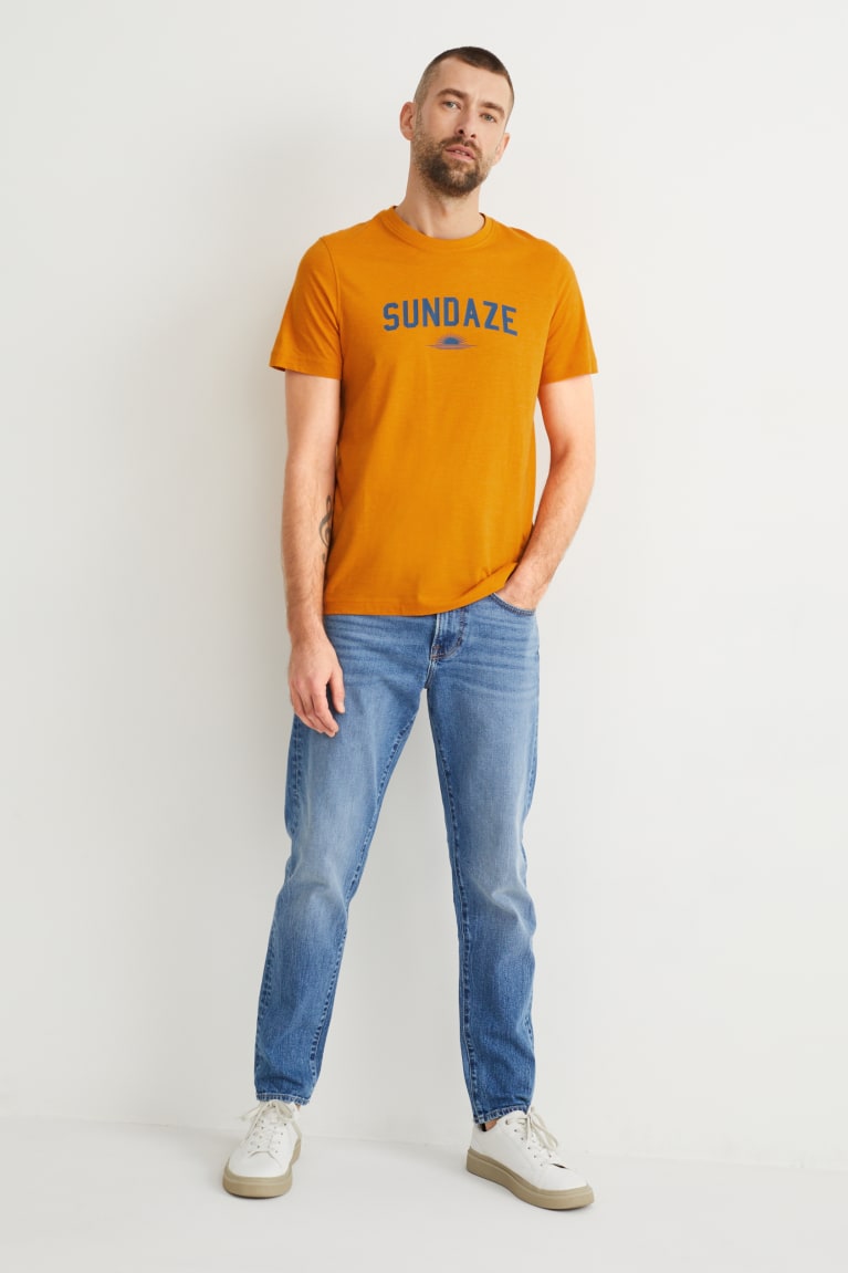 Orange C&A With Recycled Polyester Men's T-shirts | GIEYO-7518