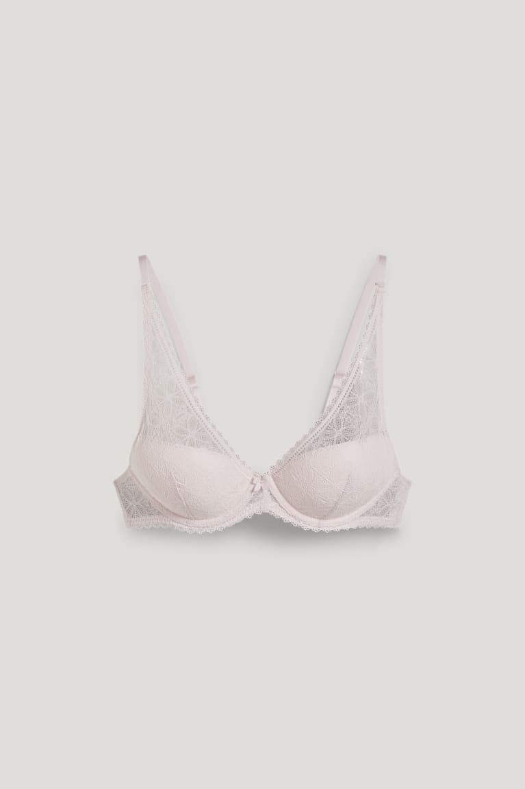 Pale Pink C&A Underwire Bra Demi Padded Lycra® Women's Underwear | VSLQF-7416