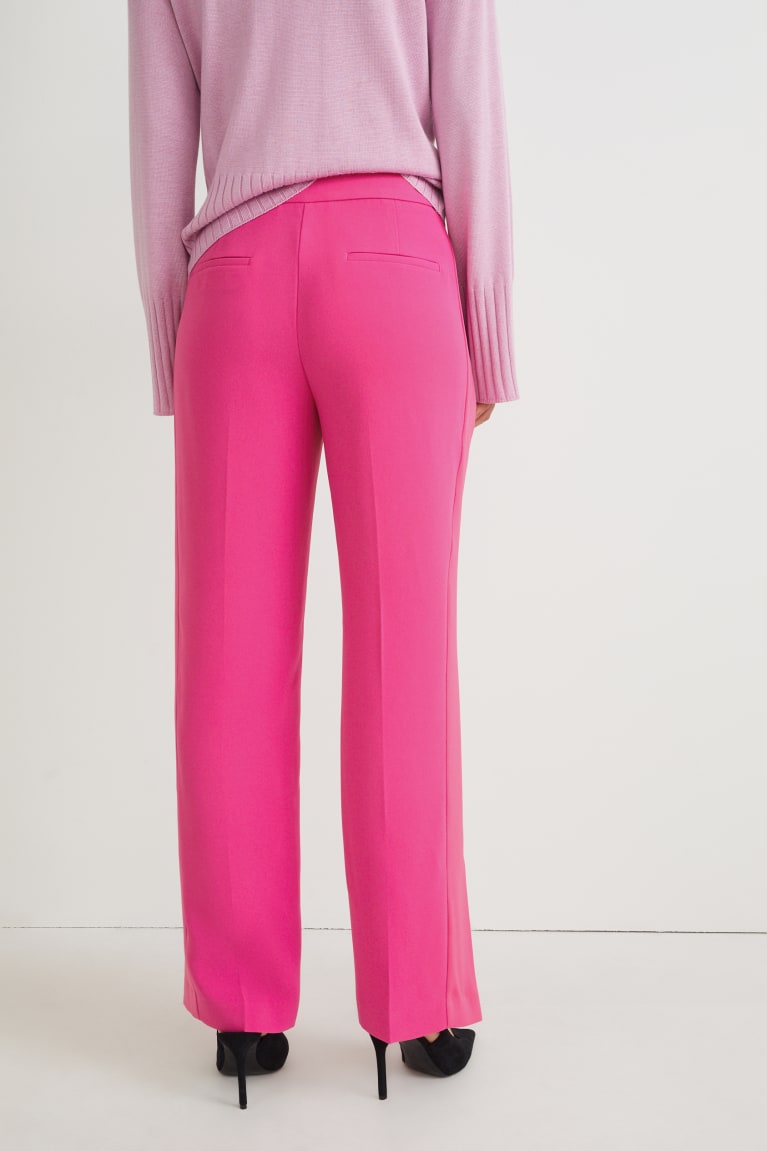 Pink C&A High Waist Straight Fit Recycled Women's Trousers | WASLQ-4206