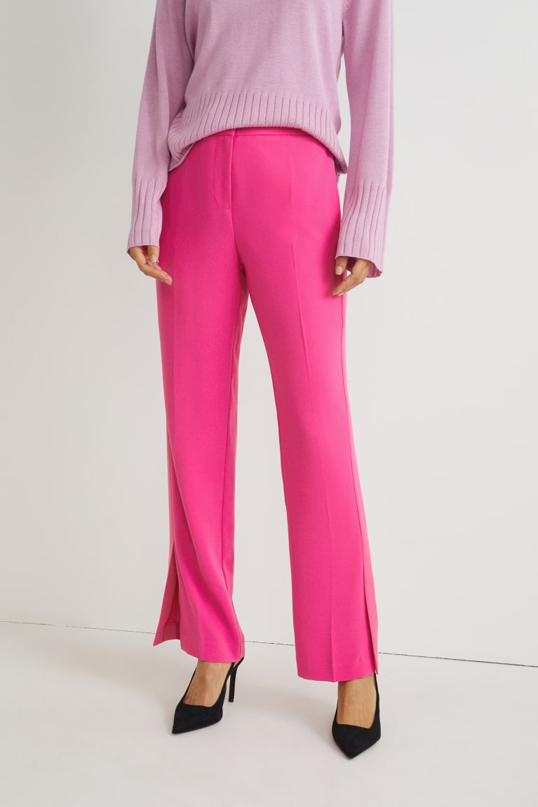 Pink C&A High Waist Straight Fit Recycled Women's Trousers | WASLQ-4206