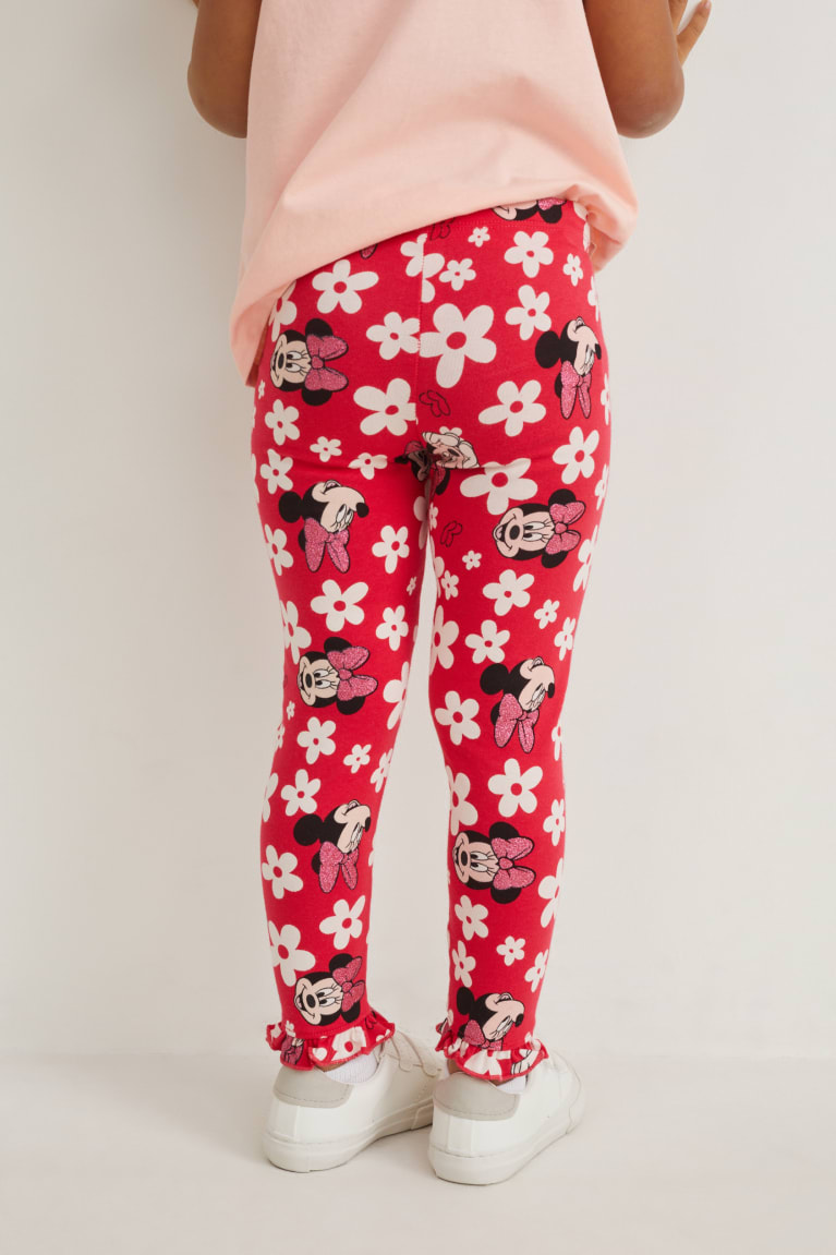 Pink C&A Minnie Mouse Leggings Floral Girls' Trousers | OBEKD-2974