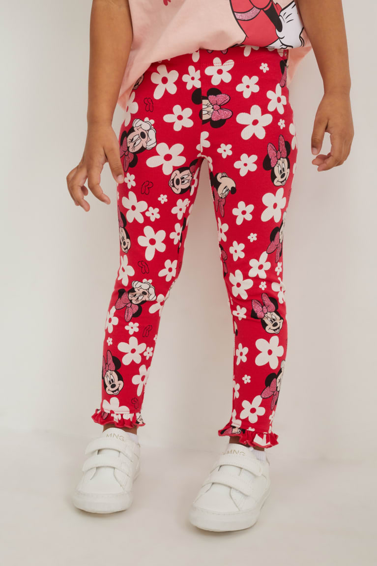 Pink C&A Minnie Mouse Leggings Floral Girls' Trousers | OBEKD-2974