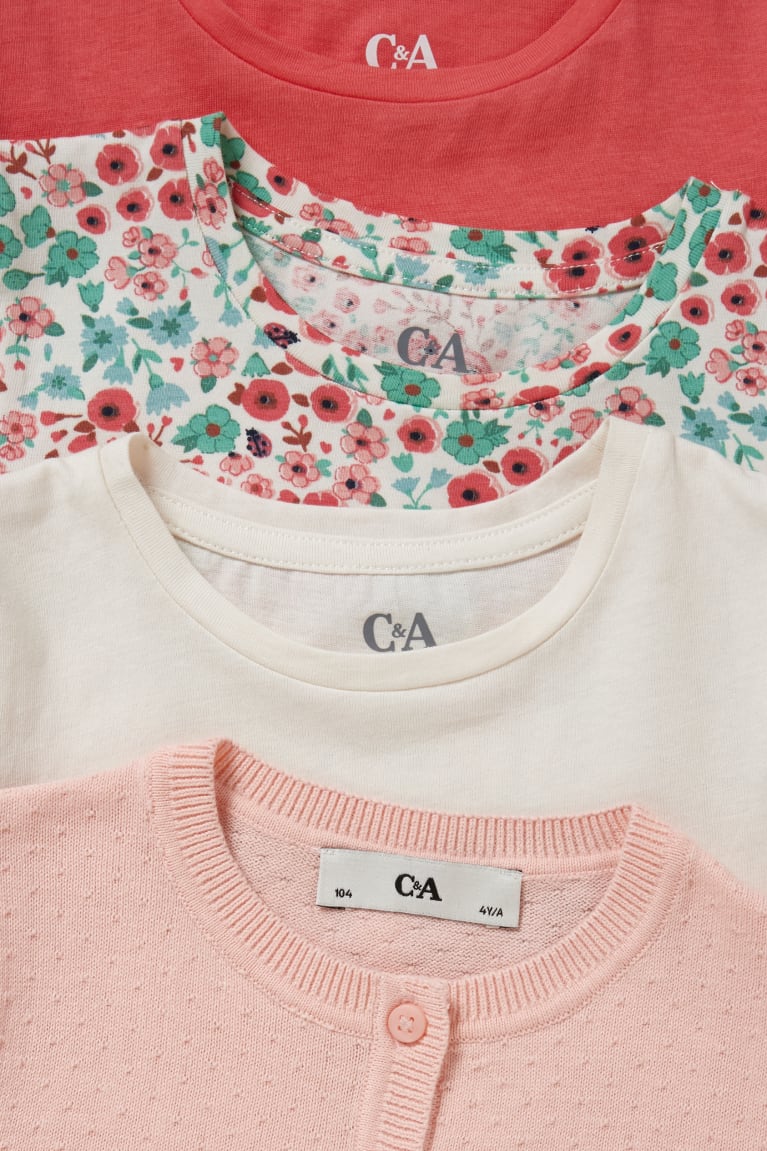 Pink C&A Multipack Of 4 And 3 Sleeve s Girls' Cardigan | TGQIW-2509