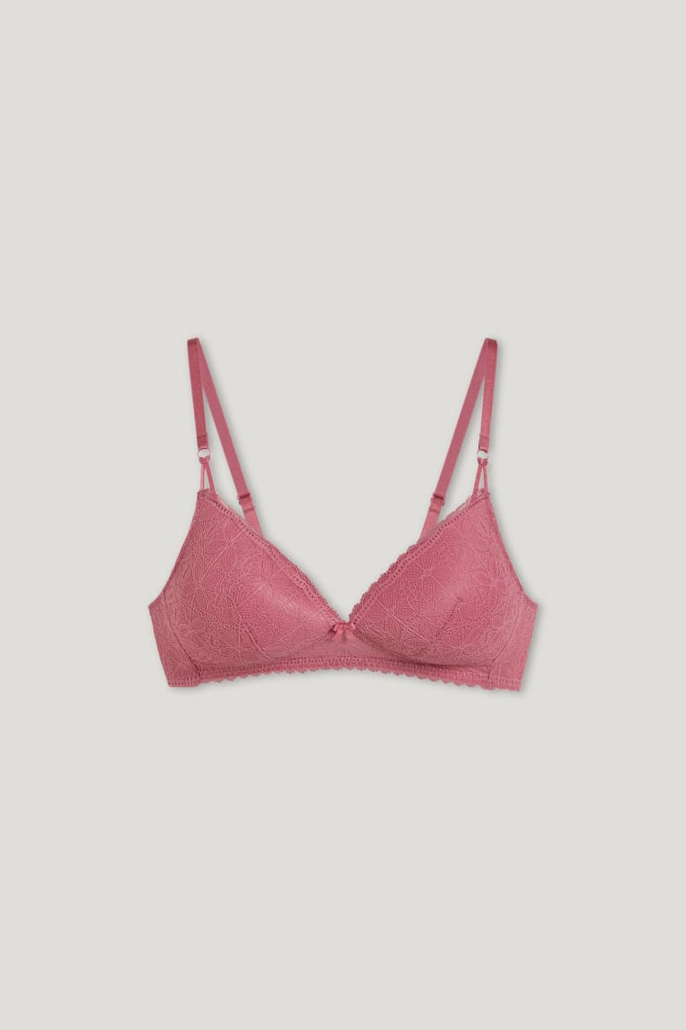 Pink C&A Non-wired Bra Padded Lycra® Women's Underwear | GNMTU-9643