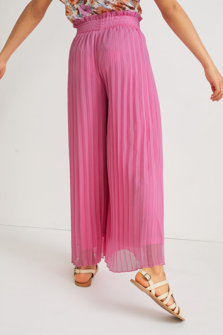 Pink C&A Pleated Girls' Trousers | RZUEJ-4278