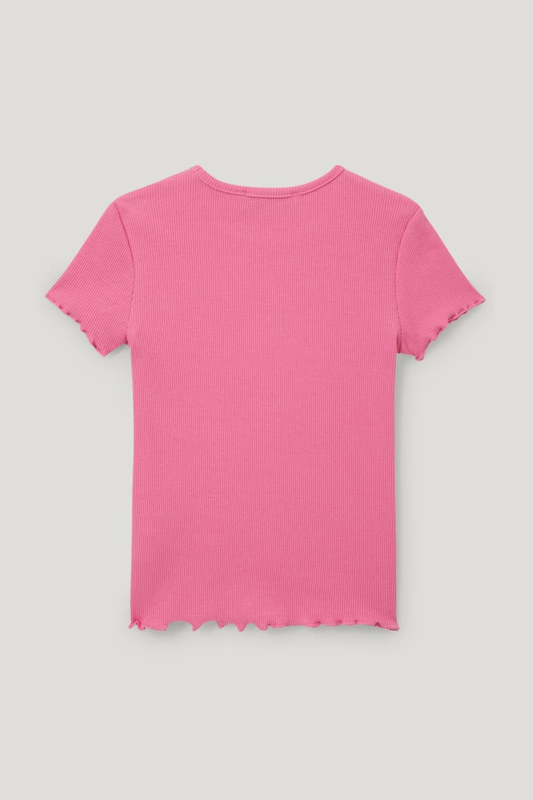 Pink C&A Sleeve With In-conversion Cotton Girls' T-shirts | SBUXL-8195