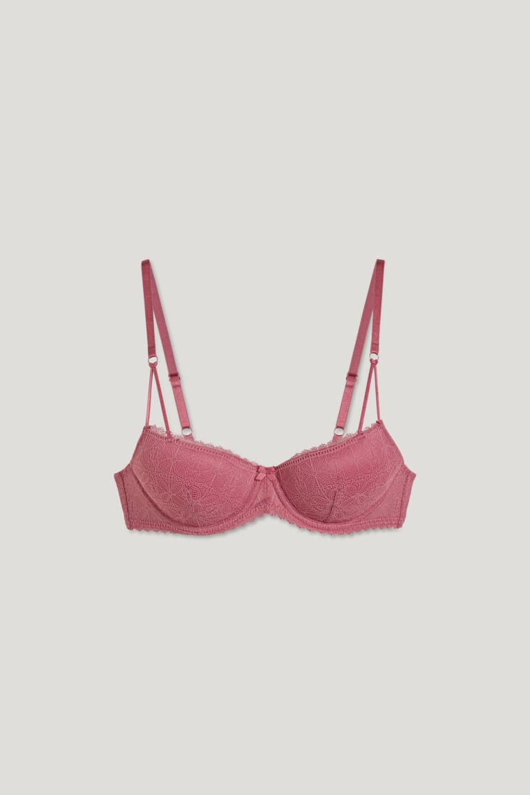 Pink C&A Underwire Bra Demi Padded Lycra® Women's Underwear | OQYIK-0185