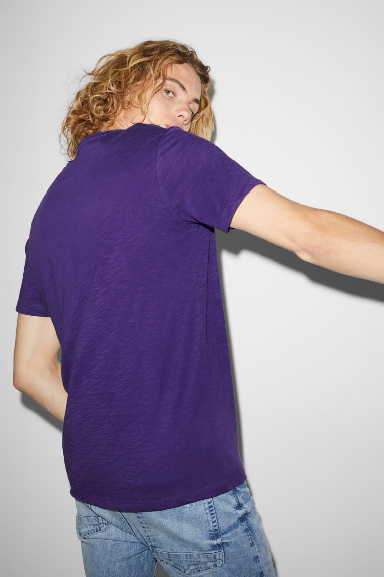 Purple C&A Men's T-shirts | GZADC-3846