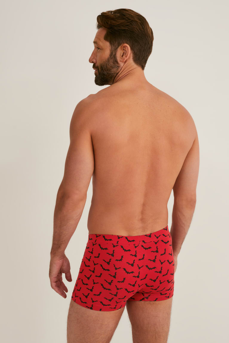 Red / Black C&A Multipack Of 2 Trunks Organic Cotton Lycra® Men's Underwear | OADBP-9475