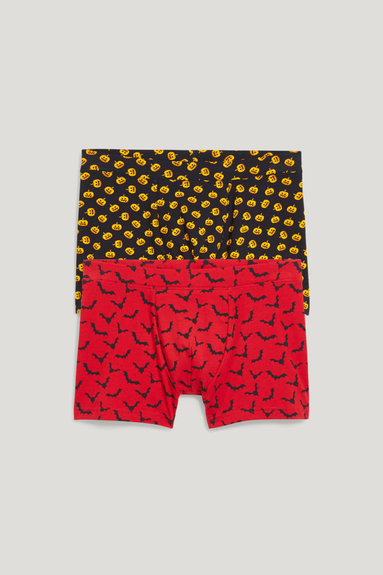 Red / Black C&A Multipack Of 2 Trunks Organic Cotton Lycra® Men's Underwear | OADBP-9475