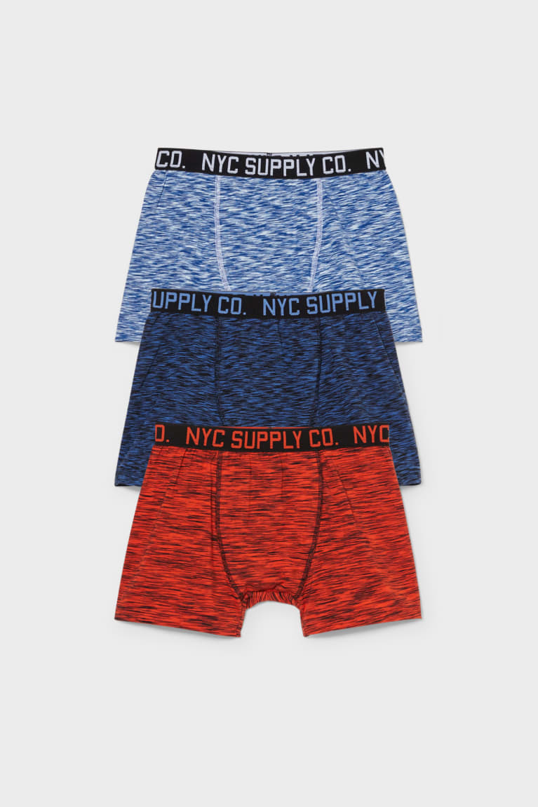 Red / Blue C&A Multipack Of 3 Boxer Organic Cotton Boys\' Underwear | HQONL-4970