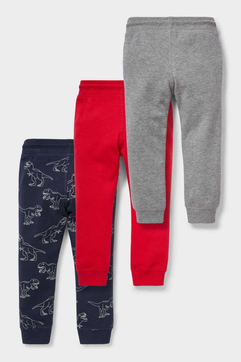 Red / Blue C&A Multipack Of 3 Joggers Boys' Trousers | TBJNY-0162