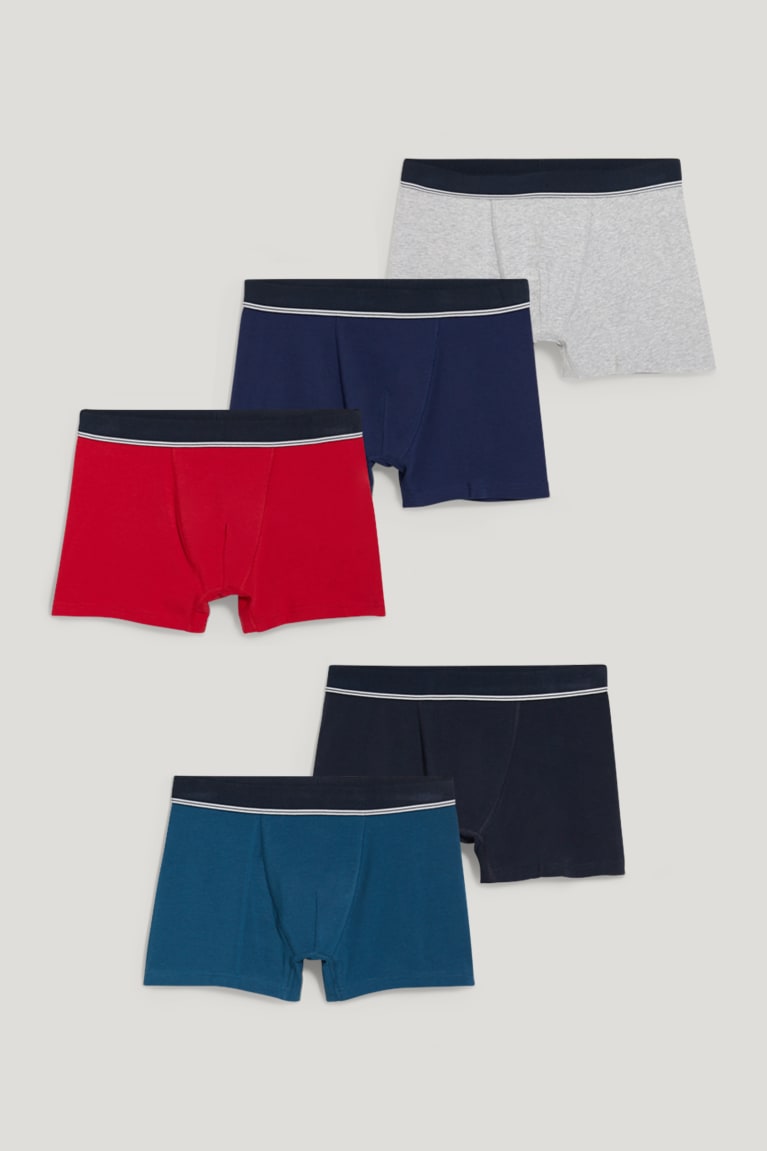 Red / Blue C&A Multipack Of 3 Trunks Organic Cotton Men's Underwear | VSMNO-8746