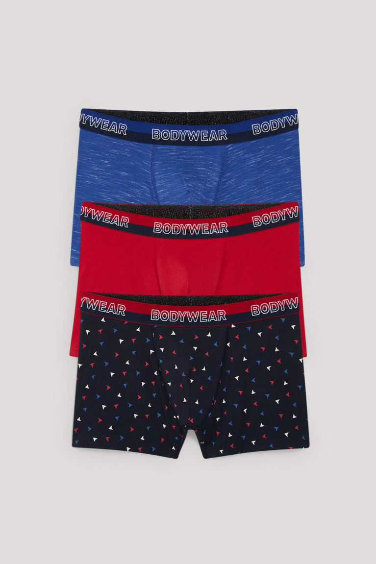 Red / Blue C&A Multipack Of 3 Trunks With Organic Cotton Men's Underwear | KXYAV-1936