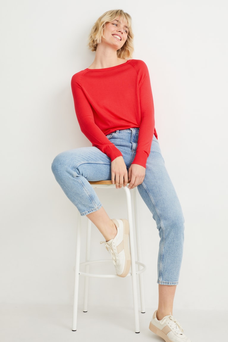 Red C&A Basic Lenzing™ Ecovero™ Women's Jumper | PMTAD-4952