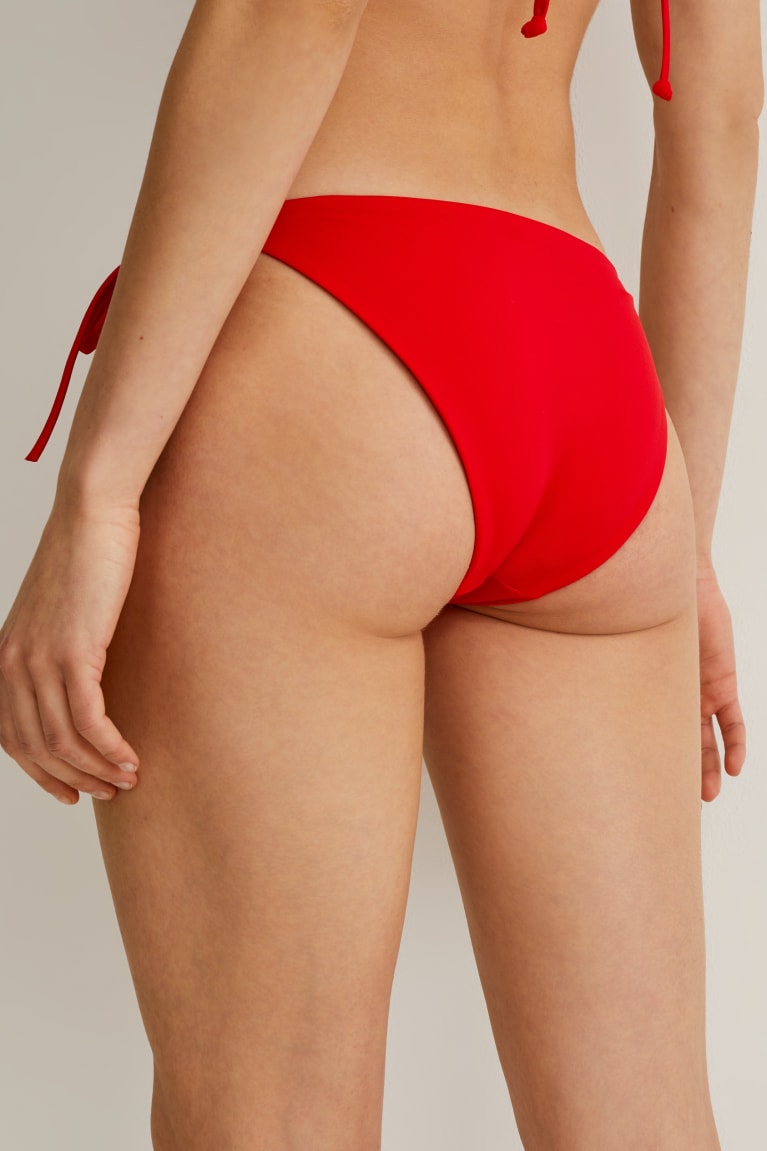 Red C&A Bikini Bottoms Low Rise Women's Swimwear | ITZUV-1046