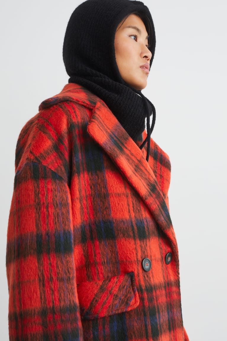 Red C&A Check Women's Coats | WGTLA-9071