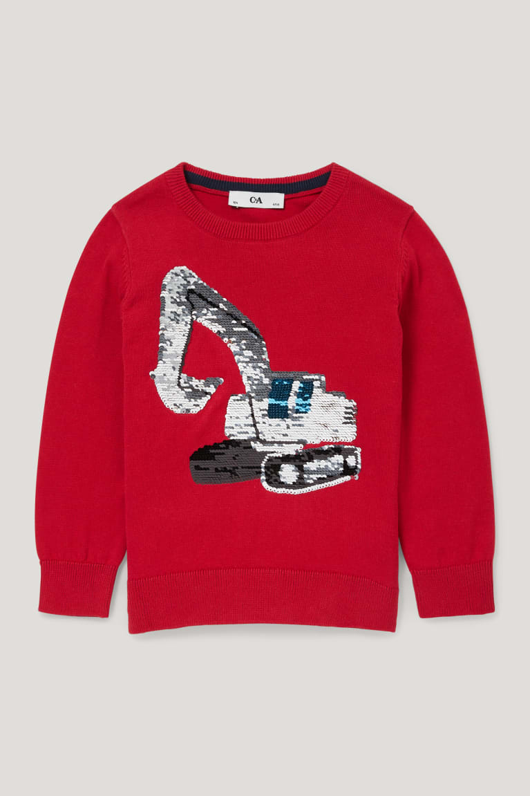 Red C&A Digger Shiny Girls' Jumper | BMOKH-6580