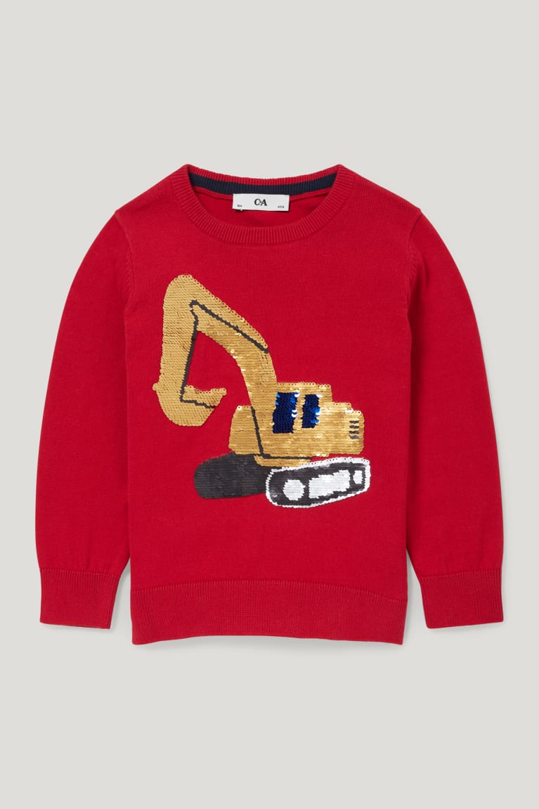 Red C&A Digger Shiny Girls\' Jumper | BMOKH-6580