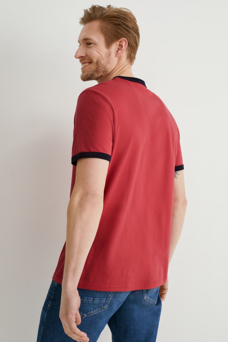 Red C&A Organic Cotton Men's T-shirts | XASNU-6302