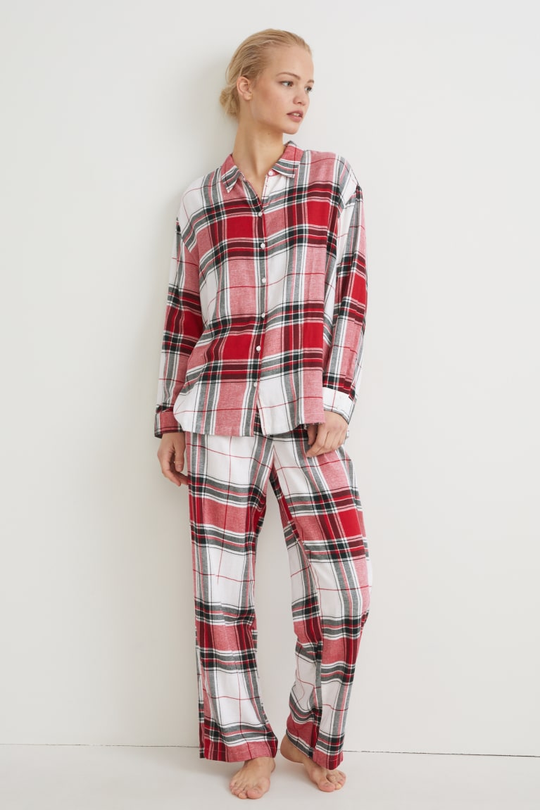 Red C&A Pyjamas Check Women\'s Nightwear | VKDHQ-6728