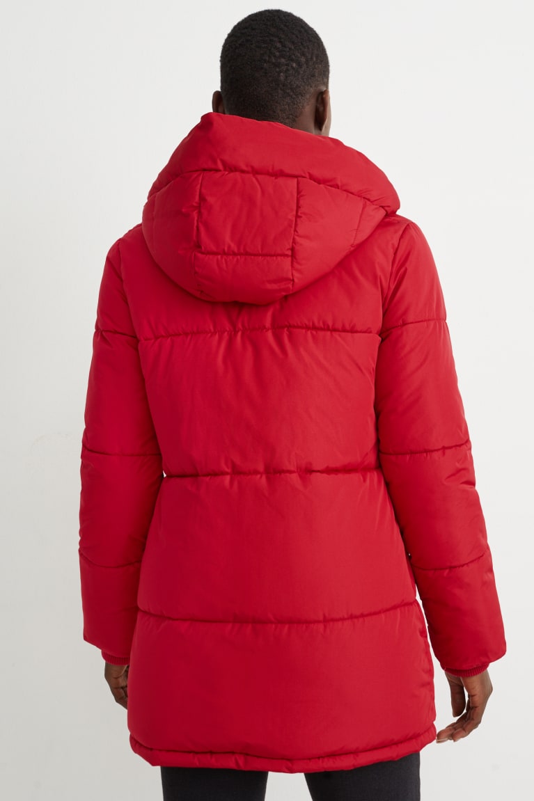 Red C&A Quilted With Hood Bionic-finish®eco Women's Jackets | SMHFZ-4538