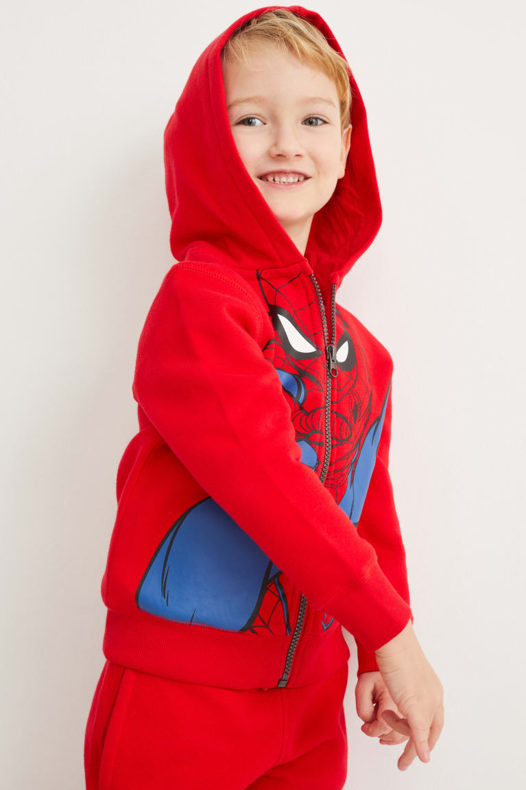 Red C&A Spider-man Zip-through With Hood Girls\' Sweatshirts | YLJVA-8725