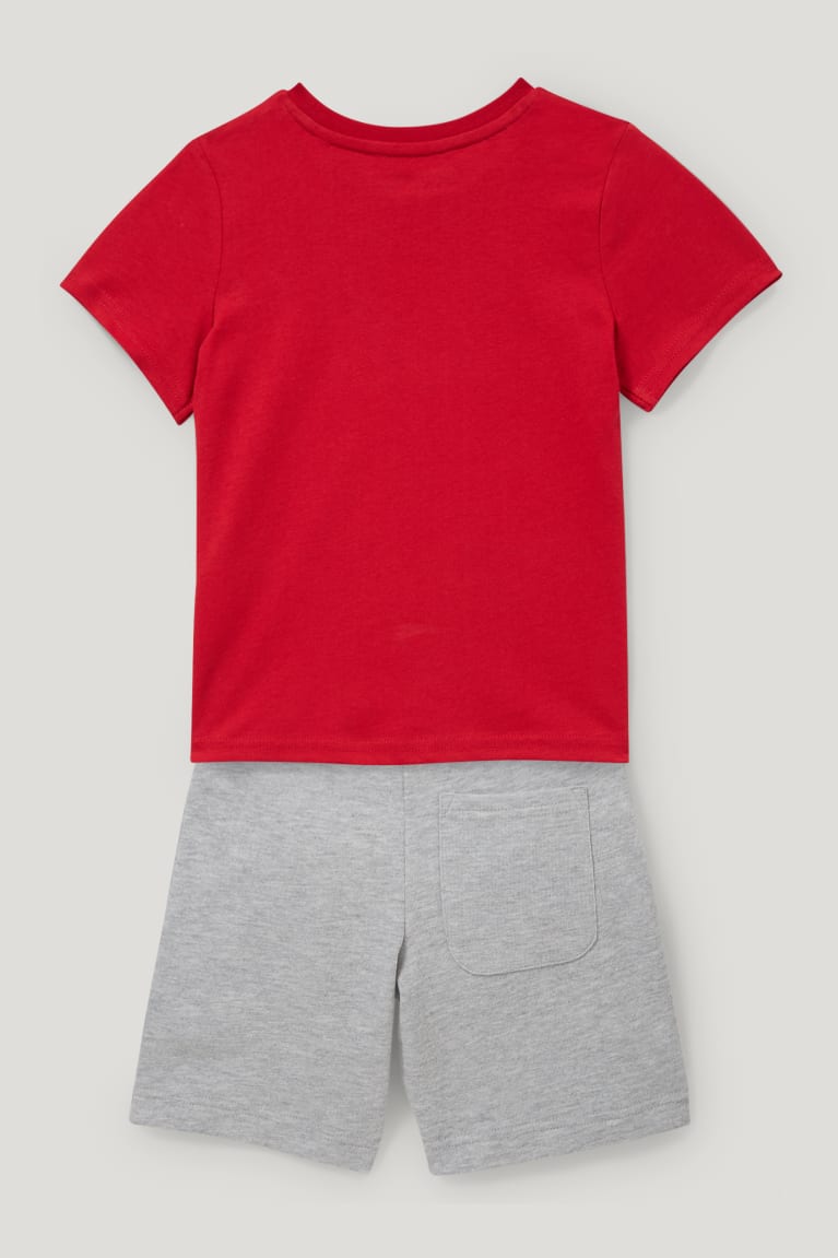 Red C&A Super Mario Set Sleeve And Sweat 2 Piece Boys' T-shirts | BVTCD-9238